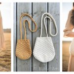Rosette Drawstring Bag Free Crochet Pattern