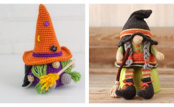 Witch Gnome and Broom Free Crochet Pattern
