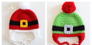 Santa and Elf Buckle Beanies Free Crochet Pattern