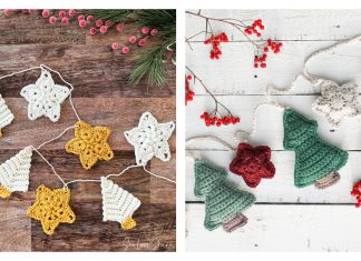 Christmas Tree and Star Garland Free Crochet Pattern