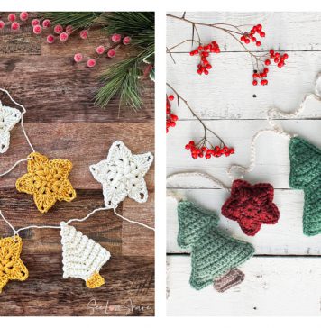 Christmas Tree and Star Garland Free Crochet Pattern