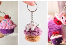 Cupcake Keychain Free Crochet Pattern