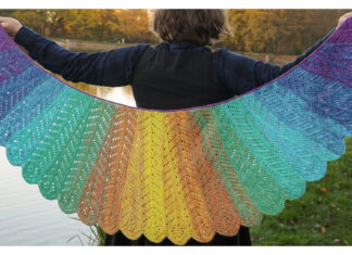 Tunisian Macaw Wings Shawl Free Crochet Pattern