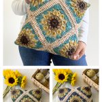 Autumn Sunflower Pillow Free Crochet Pattern and Video Tutorial