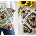 Autumn Sunflower Pillow Free Crochet Pattern and Video Tutorial