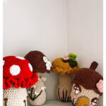 Mushrooms and Acorn Faerie House Free Crochet Pattern