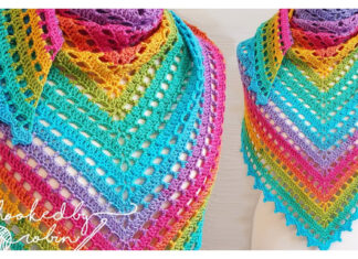 Eyelet Triangle Shawl Free Crochet Pattern and Video Tutorial