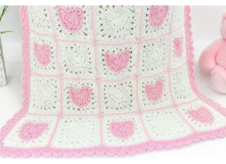 Heart Granny Square Blanket Free Crochet Pattern