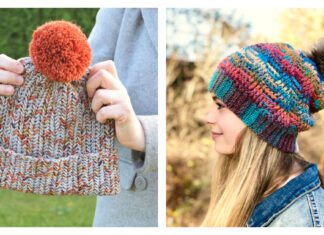 Herringbone Beanie Hat Crochet Patterns