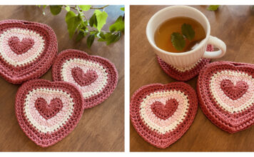 Courageous Heart Coaster and Holder Free Crochet Pattern