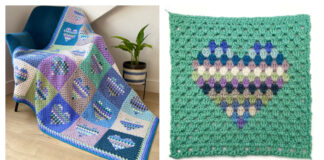 Heart Block Blanket Free Crochet Pattern