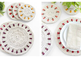 Tulip Placemat Set Free Crochet Pattern and Video Tutorial
