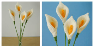 Peace Lily Flower Free Crochet Pattern