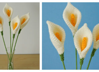 Peace Lily Flower Free Crochet Pattern
