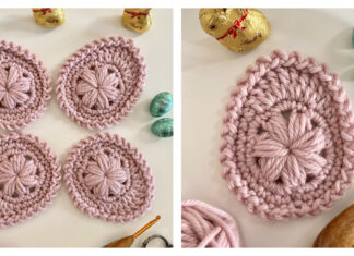 Puff Flower Easter Egg Free Crochet Pattern
