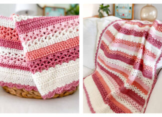 Raspberry Lattice Blanket Free Crochet Pattern