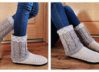 Cable Slipper Boots Free Crochet Pattern