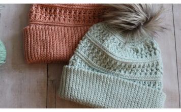 Deep River Beanie Hat Free Crochet Pattern and Video Tutorial