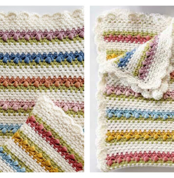 Tulip Meadows Baby Blanket Free Crochet Pattern and Video Tutorial