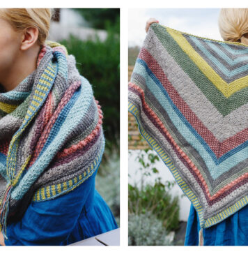 Tunisian Sampler Shawl Free Crochet Pattern