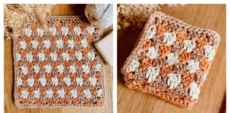 Granny Spike Stitch Washcloth Free Crochet Pattern