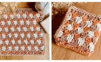 Granny Spike Stitch Washcloth Free Crochet Pattern