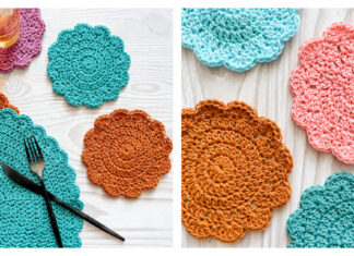 Sunrise Coaster and Placemat Free Crochet Pattern and Video Tutorial